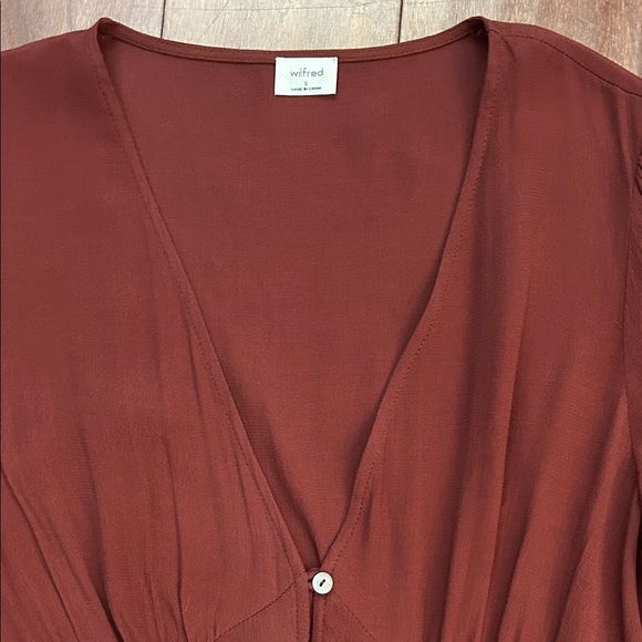 Aritzia Wilfred New Gallery Long Sleeve Button Front Dress in Rustique, Size S - Picture 4 of 14